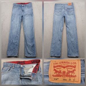 Levi's 514 Straight Fit Women Jeans Size 18 Reg W29 L31 Blue Denim Stretch EUC